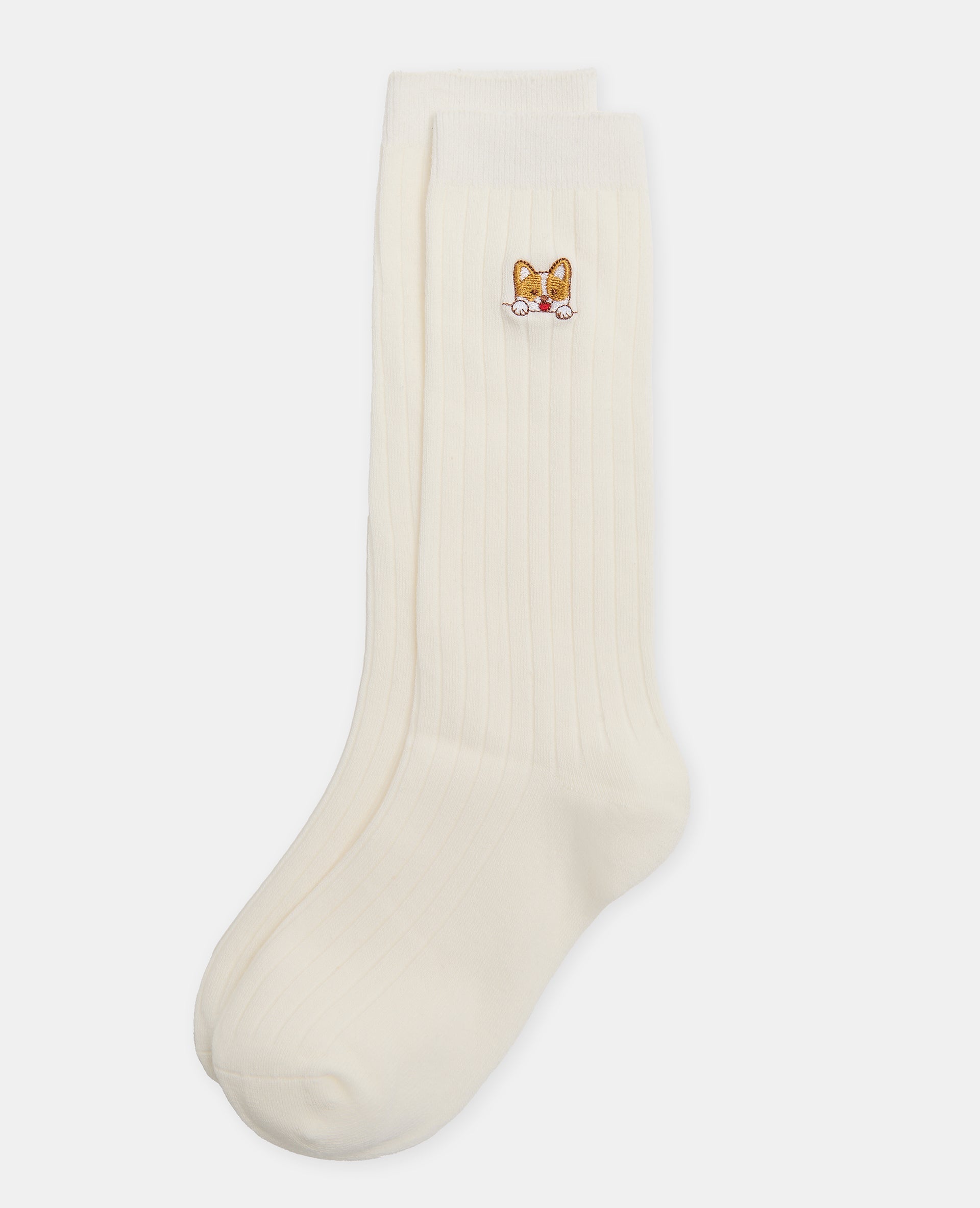Paire de chaussettes avec broderie chien