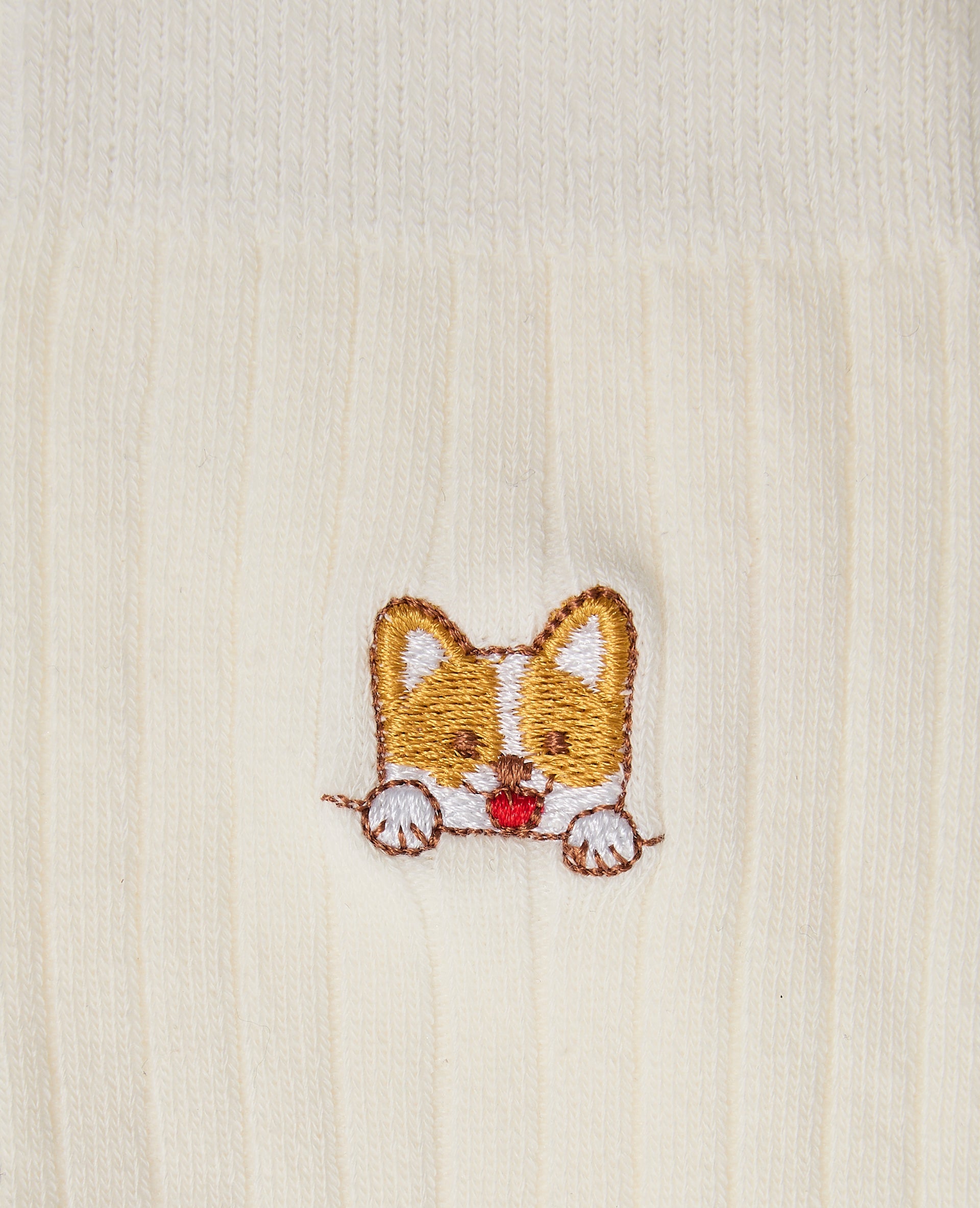 Paire de chaussettes avec broderie chien