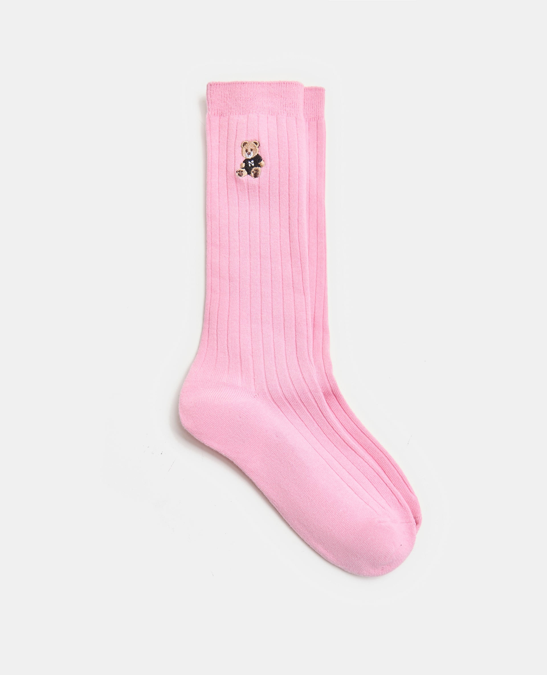 Chaussettes hautes avec oursons brodés
