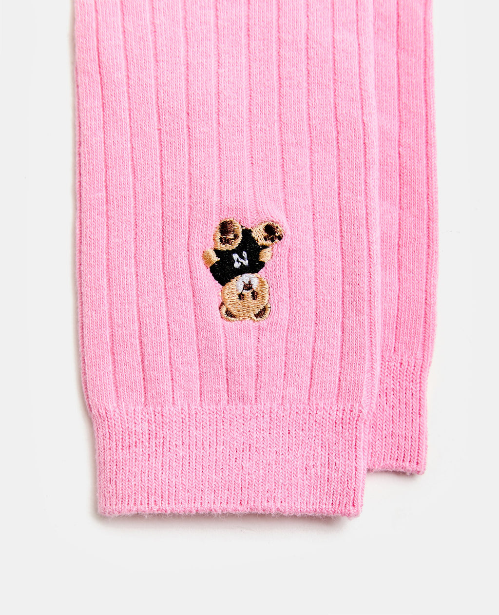 Chaussettes hautes avec oursons brodés