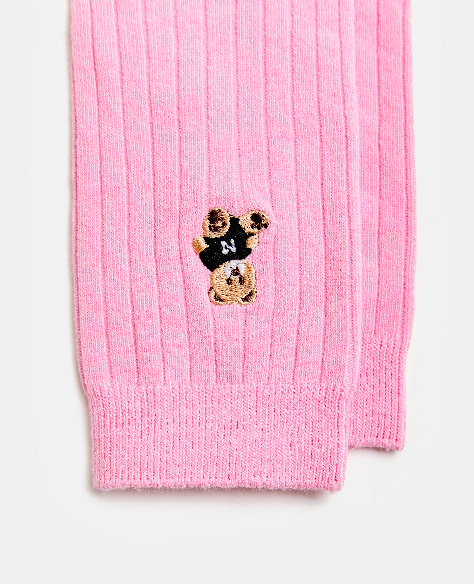 Chaussettes hautes avec oursons brodés