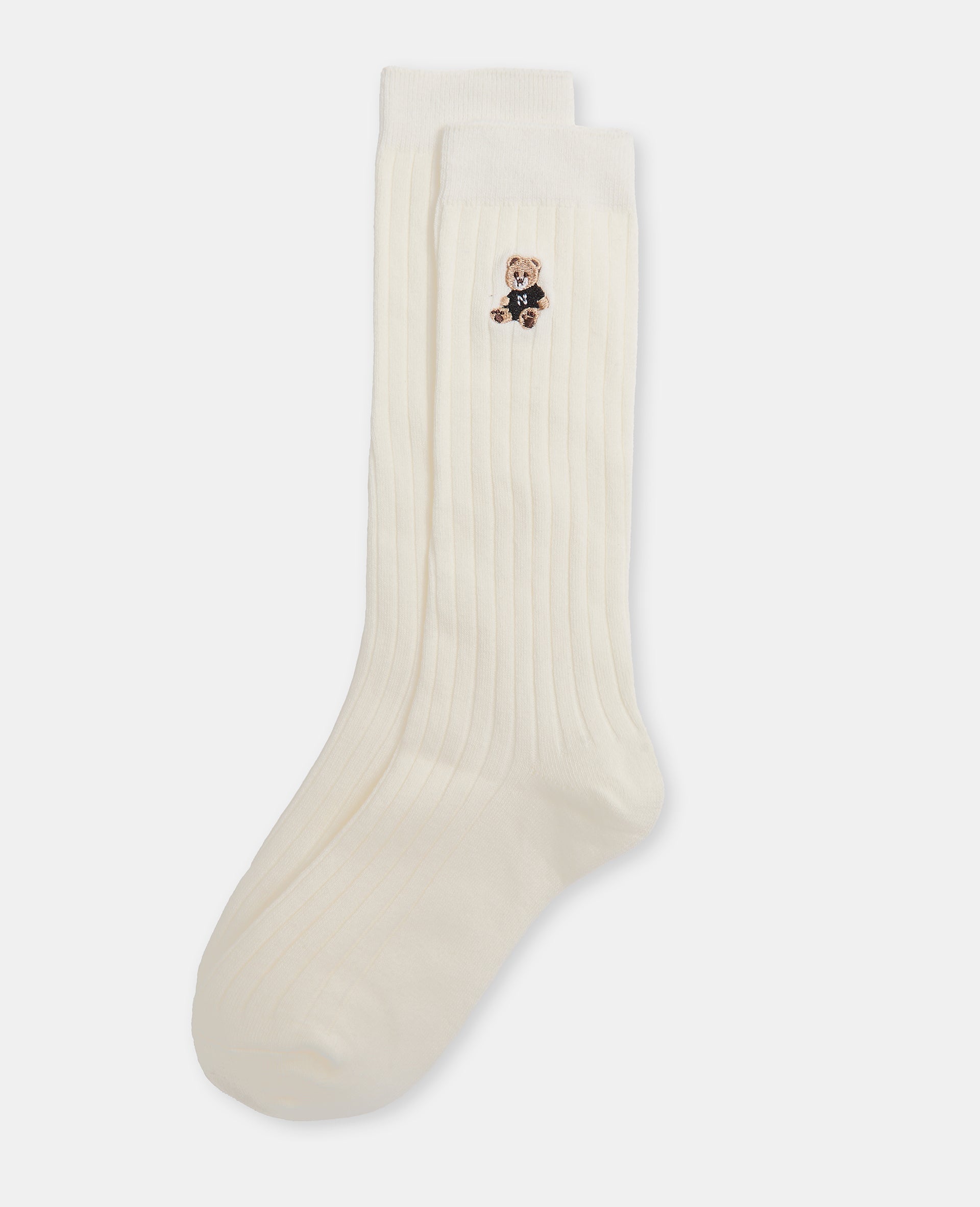 Paire de chaussettes avec broderie ourson