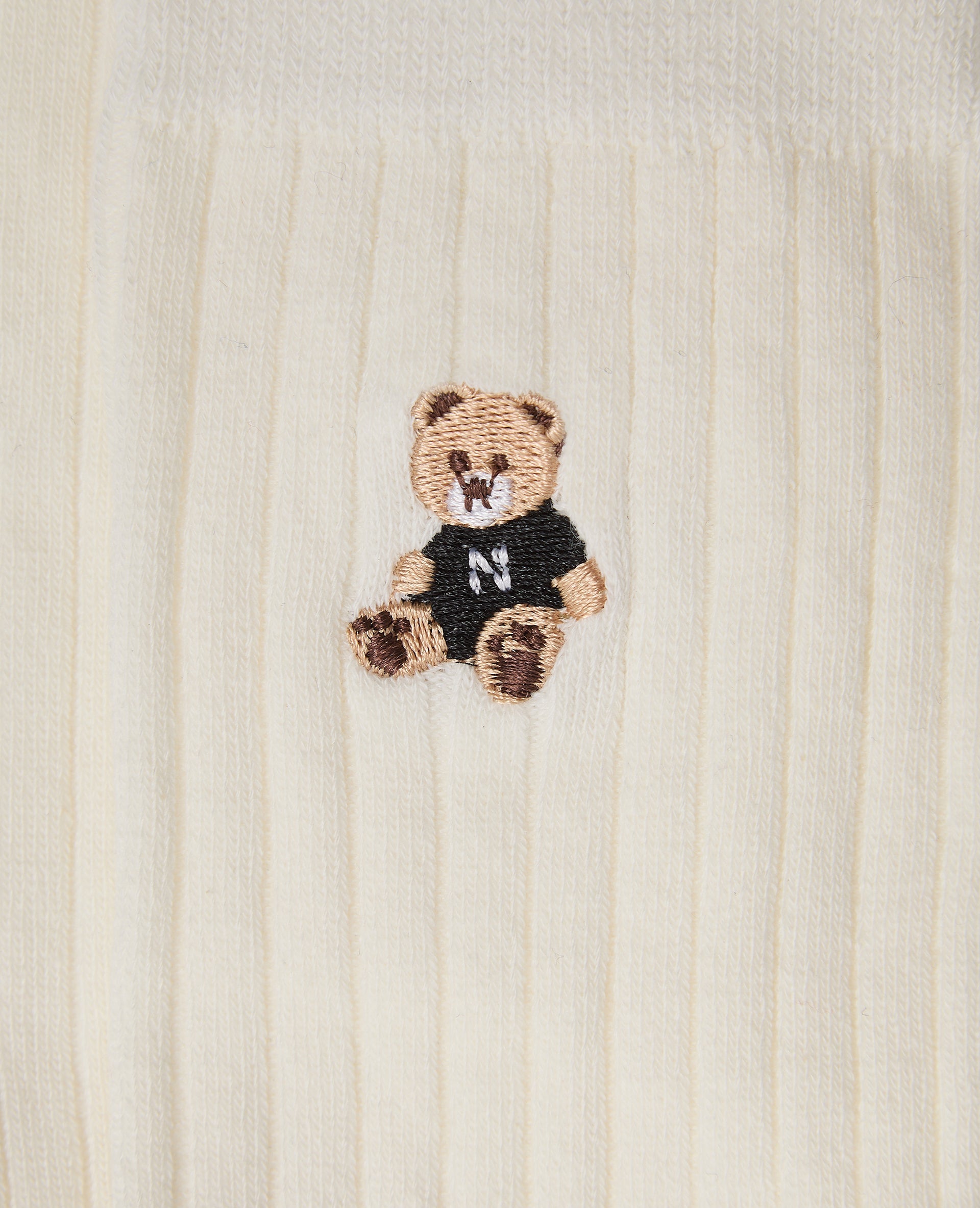 Paire de chaussettes avec broderie ourson