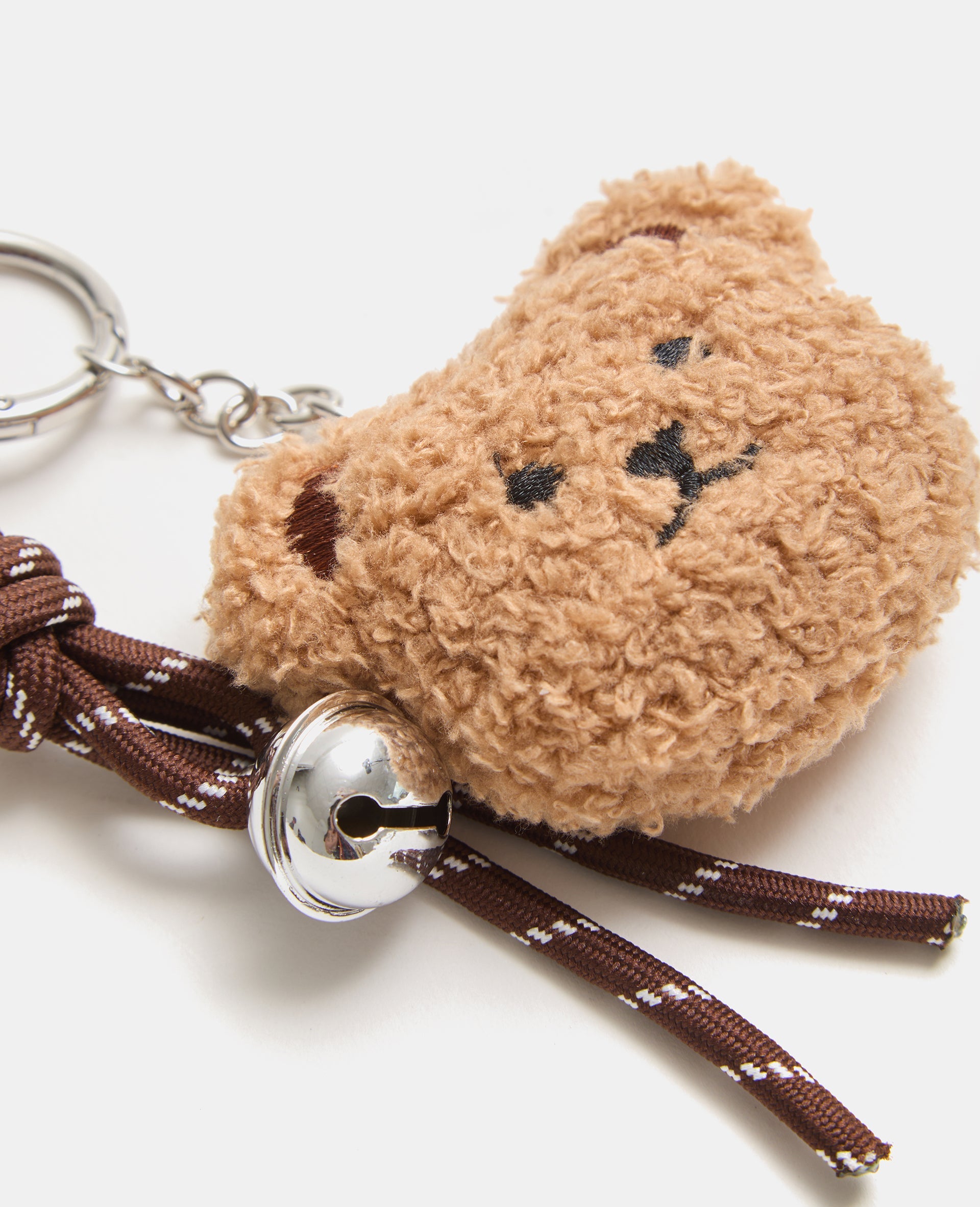 Déco de sac tête de nounours avec corde et clochette