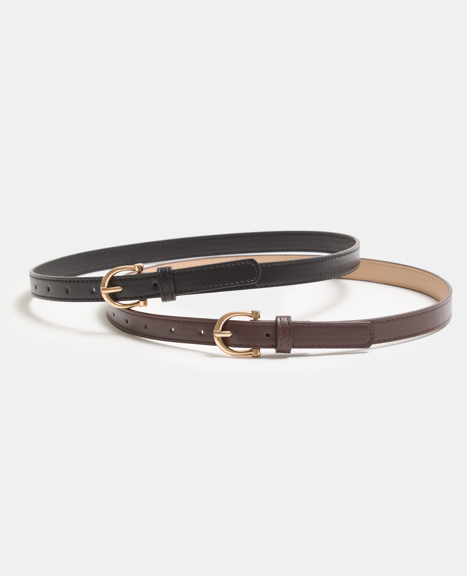 Lot de 2 ceintures fines en simili