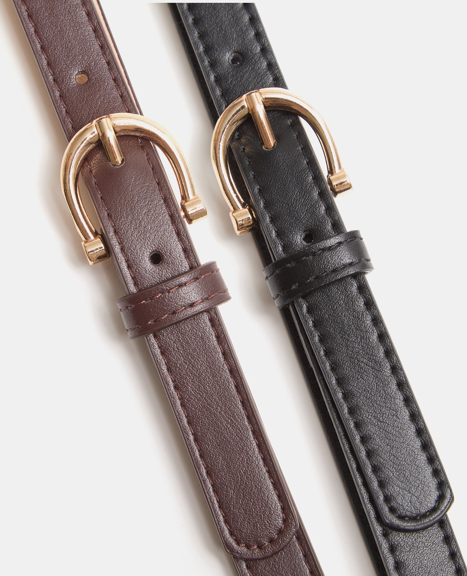 Lot de 2 ceintures fines en simili