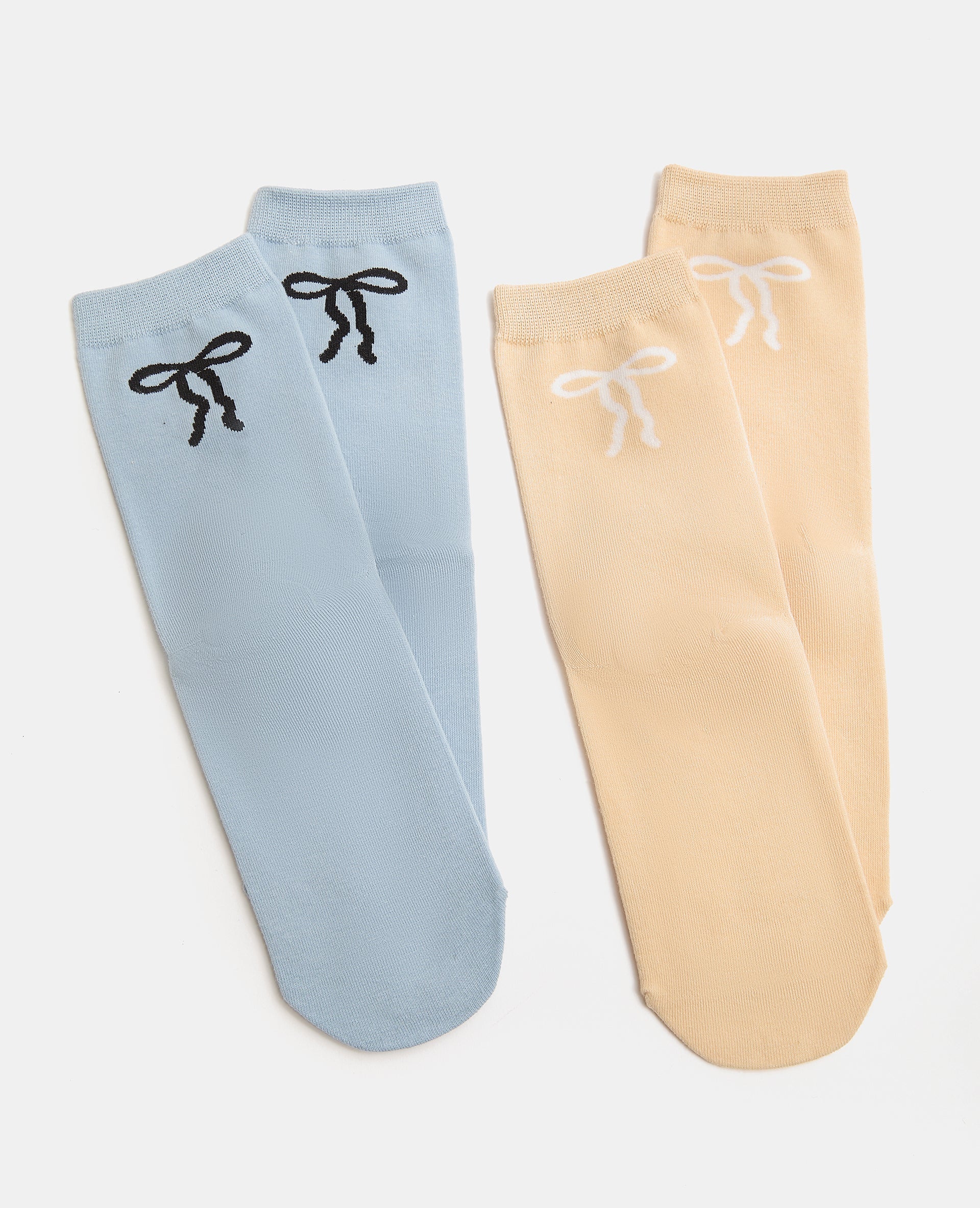 Lot de 2 paires de chaussettes avec nœud