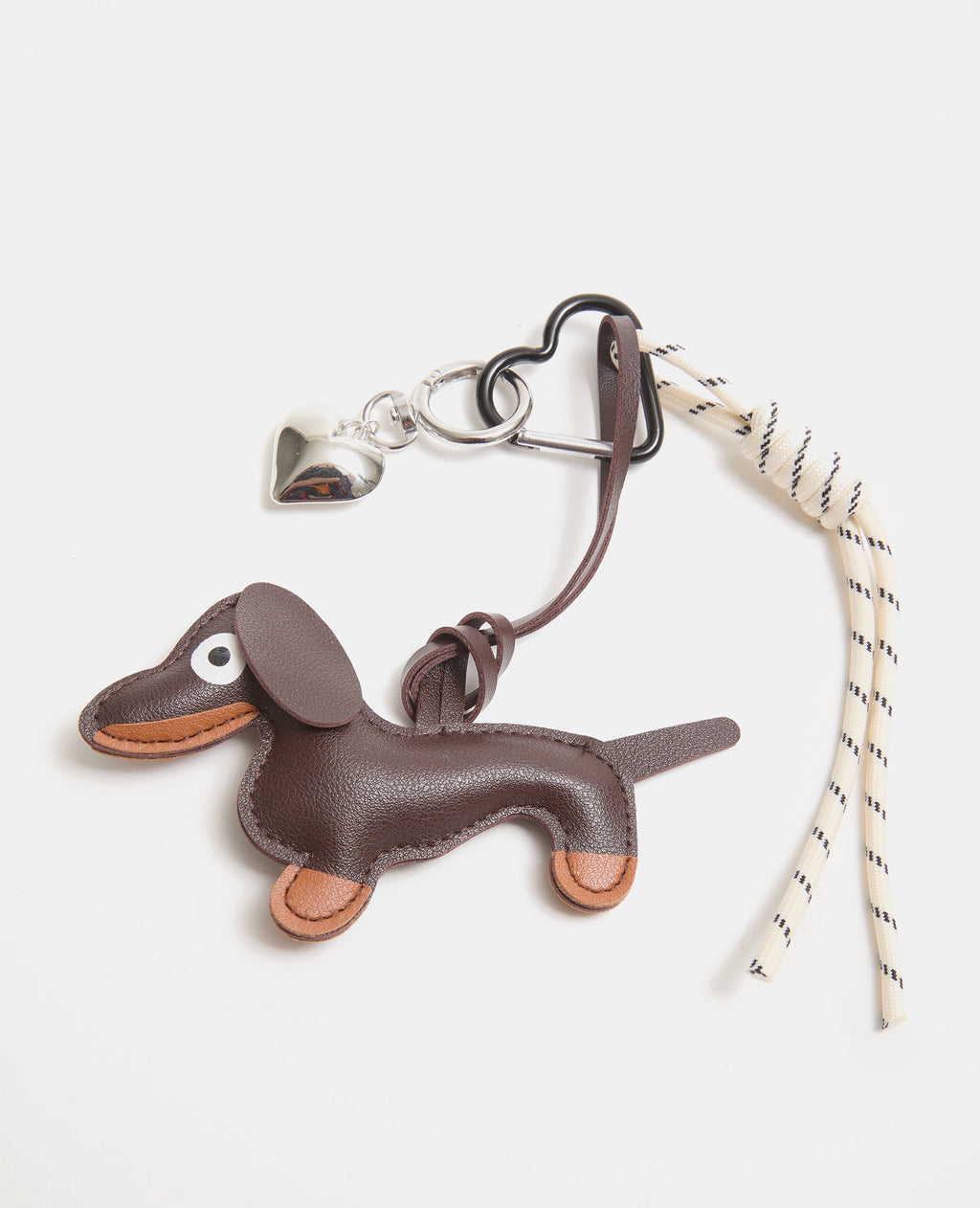 Déco de sac chien en simili avec corde et cœur