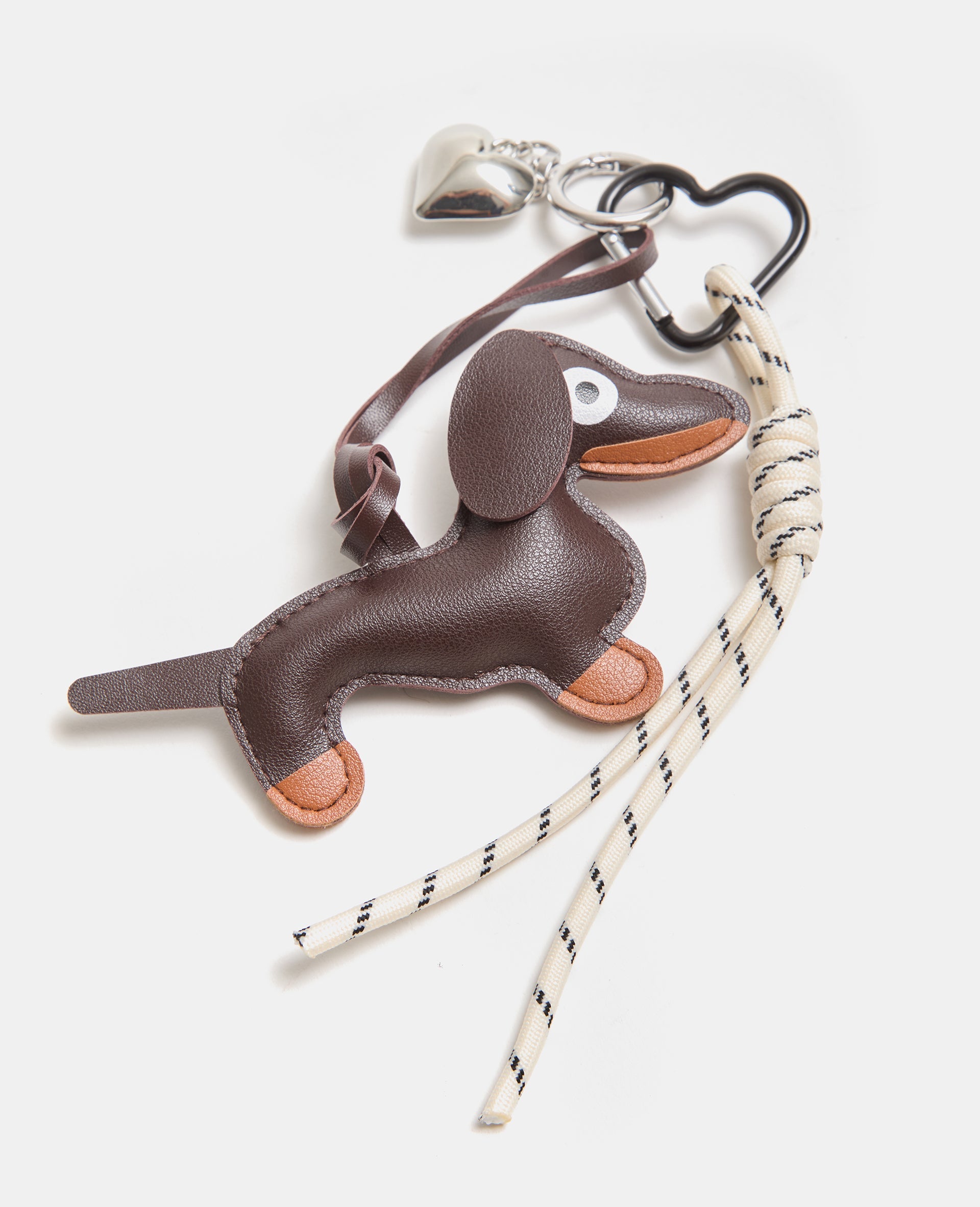 Déco de sac chien en simili avec corde et cœur