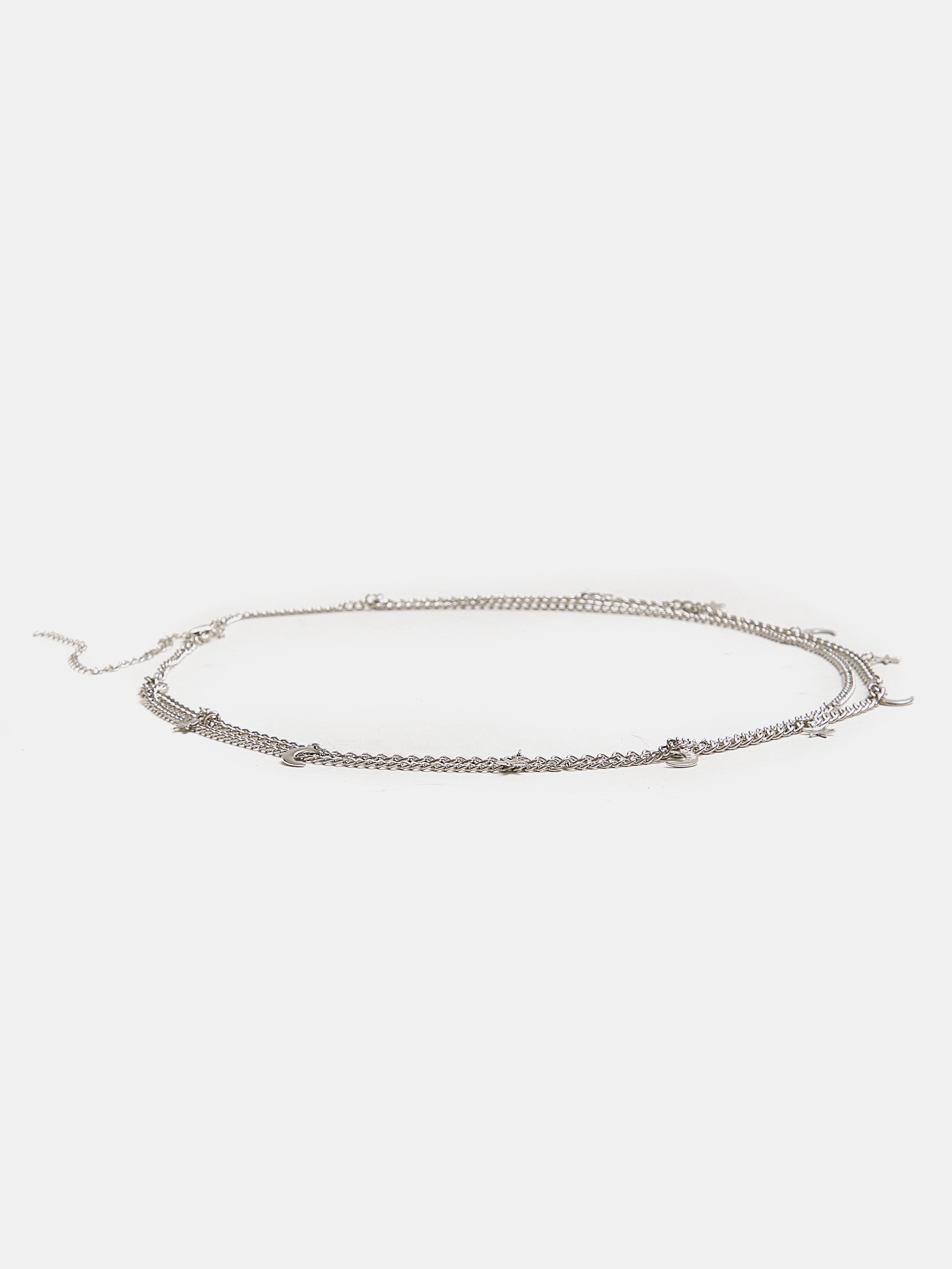 Ceinture chaîne double rangée avec étoiles et lunes